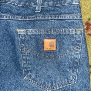 Carhartt 38 x 36 Classic Blue Jeans with Logo Patch